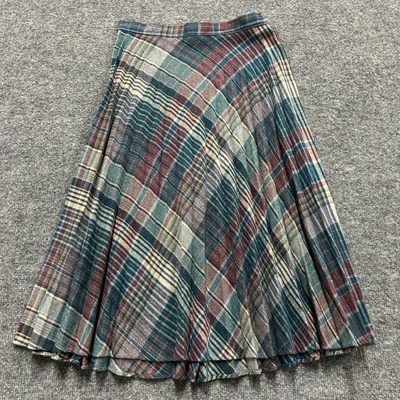 The Unbranded Brand Dresses & Skirts - Vintage Skirt Womens Size 26 Multicolor pleated A-Line Midi Academic Casual